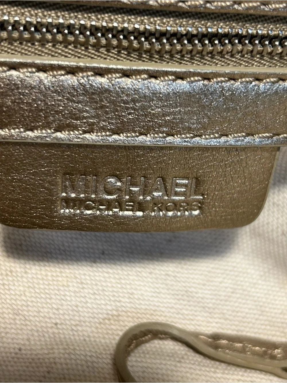 Michael Kors Y2K Gold Metallic Clutch Shoulder Bag Chain Strap Studded